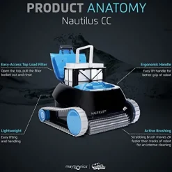 Dolphin Nautilus CC Robotic Pool Vacuum Cleaner up to 33 FT – Bundle with Ultra Fine Filter Basket