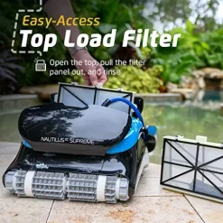 Dolphin Nautilus CC Supreme Automatic Robotic Pool Vacuum Cleaner with Caddy Black