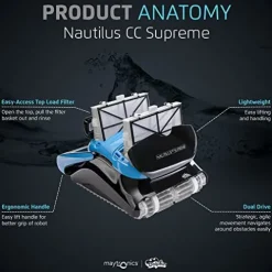 Dolphin Nautilus CC Supreme Robotic Pool Vacuum Cleaner Black