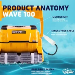 Dolphin Wave 100 Commercial Robotic Pool Vacuum Cleaner Yellow