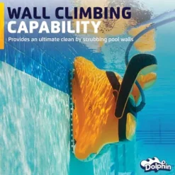 Dolphin Wave 60 Robotic Pool Vacuum Cleaner with Caddy Yellow