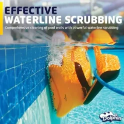 Dolphin Wave 60 Robotic Pool Vacuum Cleaner with Caddy Yellow