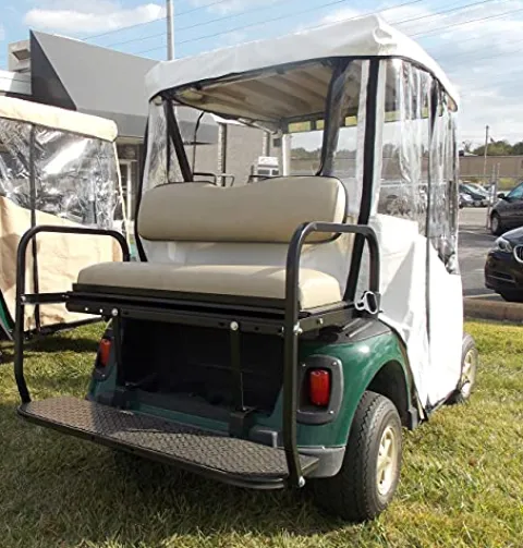 DOORWORKS GOLF CART ENCLOSURES 3-Sided Golf Cart Cover Black – Utility Box / Rear Seat