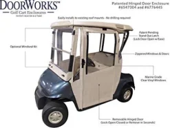DOORWORKS GOLF CART ENCLOSURES Black Golf Cart Cover – EZGO RXV Vinyl Cart Cover, Swinging Hard Doors