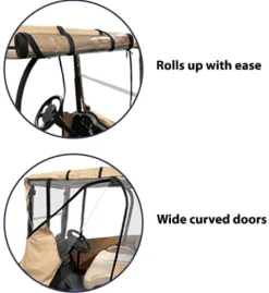 DOORWORKS GOLF CART ENCLOSURES Premium Golf Cart Cover Tan