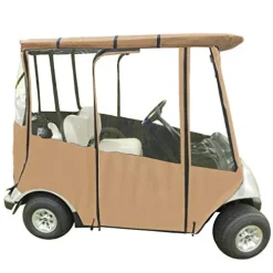 DOORWORKS GOLF CART ENCLOSURES Premium Yamaha Drive & Drive 2 Golf Cart Cover – Tan Marine Grade Vinyl