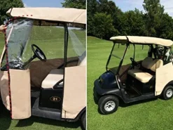 DOORWORKS GOLF CART ENCLOSURES Golf Cart Cover Black – Utility Box / Rear Seat
