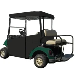 DOORWORKS GOLF CART ENCLOSURES Golf Cart Cover – Black Utility Box/Rear Seat