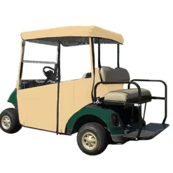 DOORWORKS GOLF CART ENCLOSURES Golf Cart Cover Tan – Utility Box / Rear Seat