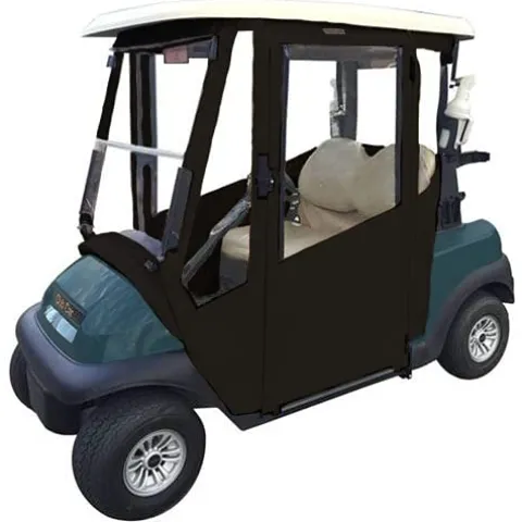 DOORWORKS GOLF CART ENCLOSURES Jet Black Golf Cart Cover – Sunbrella Canvas