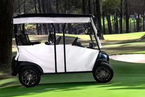 DOORWORKS GOLF CART ENCLOSURES DoorWorks Track Enclosure Black Sunbrella Canvas Evolution D5