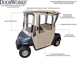 DOORWORKS GOLF CART ENCLOSURES Golf Cart Cover Sunbrella Wheat