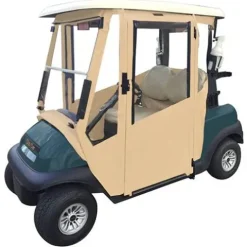 DOORWORKS GOLF CART ENCLOSURES EZGO RXV Sunbrella Canvas Cart Cover – Wheat