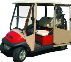 DOORWORKS GOLF CART ENCLOSURES EZGO RXV Sunbrella Canvas Cart Cover – Wheat