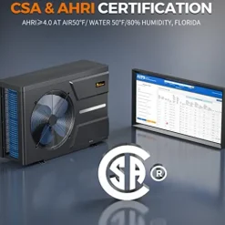 DR. INFRARED HEATER DR-650HP Full DC Inverter Heat Pump for Ground Swimming Pools, Black