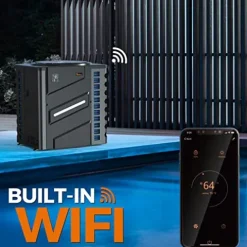 DR. INFRARED HEATER Full DC Inverter 110,000 BTU Heat Pump Ground Swimming Pools Black