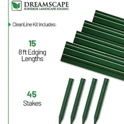 Dreamscape Cleanline Aluminum Edging 3/16″ x 4″ x 8′ Green