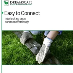 Dreamscape PermLine Aluminum Landscape Edging – 15 Strips, 120 Ft Total, Green Duraflex