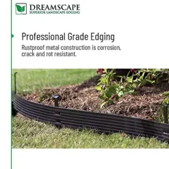 Dreamscape PRO Aluminum Landscape Edging – Easy Install Professional Border – 80ft Total – Black Anodized