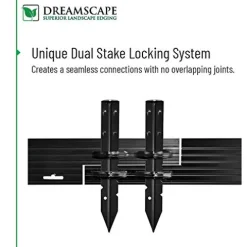 Dreamscape PRO Aluminum Landscape Edging – Easy Install Professional Landscaping Border – 80ft Total – Black Painted