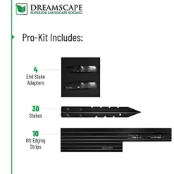 Dreamscape PRO Aluminum Landscape Edging – Easy Install Professional Landscaping Border – 80ft Total – Black Painted