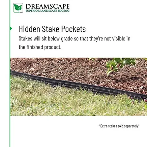 Dreamscape PRO Aluminum Landscape Edging – Easy Install Professional Landscaping Border – 80ft Total – Black Painted