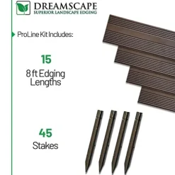 Dreamscape ProLine Aluminum Landscape Edging 120 Ft Bronze Duraflex