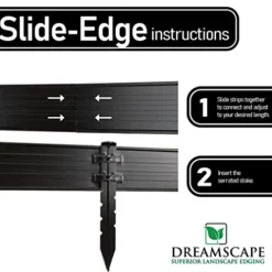 Dreamscape SlideEdge Aluminum Landscape Edging – 16 Strips, 117.5ft Total, Black