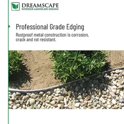 Dreamscape SlideEdge Aluminum Landscape Edging – 16 Strips, 117.5ft Total, Black