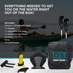 Driftsun Almanor 110 Inflatable Kayak Yellow – 1 Person