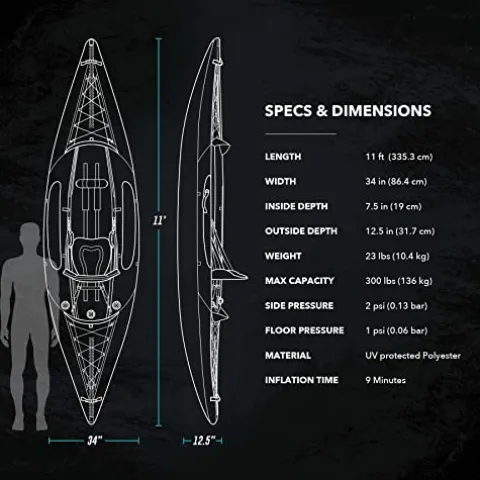 Driftsun Almanor 110 Inflatable Kayak Yellow – 1 Person
