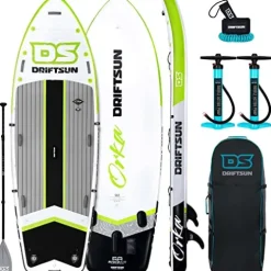 Driftsun Inflatable Paddle Board 12ft Extra Wide SUP Package Green