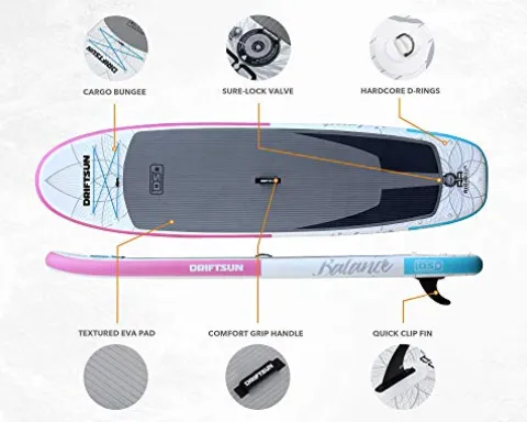 Driftsun Inflatable Stand Up Paddle Board Package Balance – Pink