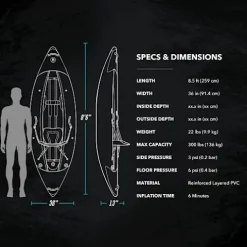 Driftsun Rover 120 Inflatable Kayak – White Classic