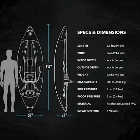 Driftsun Rover 120 Inflatable Kayak – White Classic