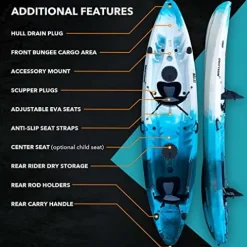 Driftsun Teton 120 Tandem Kayak Blue/White