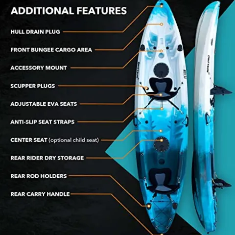 Driftsun Teton 120 Tandem Kayak Blue/White