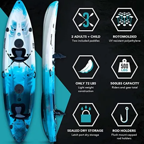 Driftsun Teton 120 Tandem Kayak Blue/White