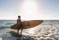 DUNNRITE Inflatable Stand Up Paddle Board Kit Natural Wood