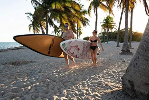DUNNRITE Inflatable Stand Up Paddle Board Kit Natural Wood