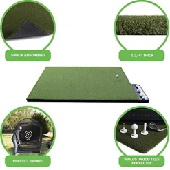 DURA-PRO Perfect Reaction Golf Mat 4×5 Feet Premium Turf Indoor/Outdoor – Golf Stance Mat with Accessories