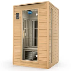 Durasage 2-Person Carbon Infrared Sauna – Canadian Hemlock Wooden Sauna – 1700 Watts – Premium Stereo Sound Wood