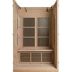 Durasage 2-Person Carbon Infrared Sauna – Canadian Hemlock Wooden Sauna – 1700 Watts – Premium Stereo Sound Wood