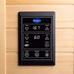 Durasage 2-Person Carbon Infrared Sauna – Canadian Hemlock Wooden Sauna – 1700 Watts – Premium Stereo Sound Wood