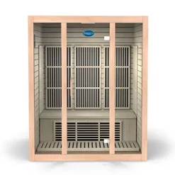 Durasage 3-Person Carbon Infrared Sauna – Canadian Hemlock Wooden – 2000 Watts – Bluetooth, FM Radio & USB Input