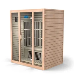 Durasage 3-Person Carbon Infrared Sauna – Canadian Hemlock Wooden – 2000 Watts – Bluetooth, FM Radio & USB Input