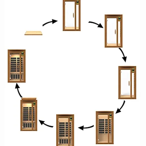 Dynamic Barcelona 1-2 Person Hemlock Wood Low EMF FAR Infrared Sauna Dark Honey Stain