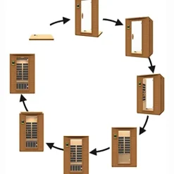 Dynamic Barcelona 1-2 Person Hemlock Wood Low EMF FAR Infrared Sauna Dark Honey Stain