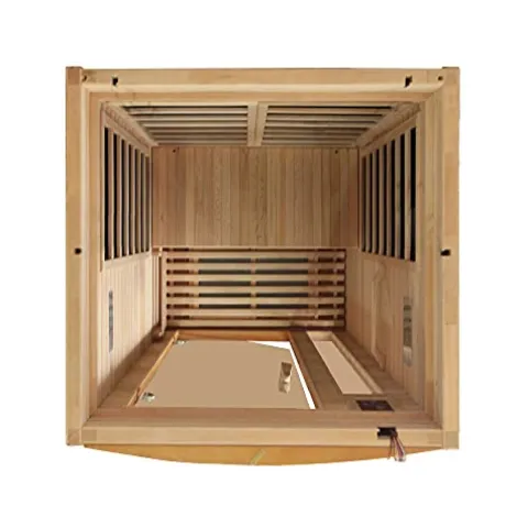 Dynamic Barcelona 1-2 Person Hemlock Wood Low EMF FAR Infrared Sauna Dark Honey Stain