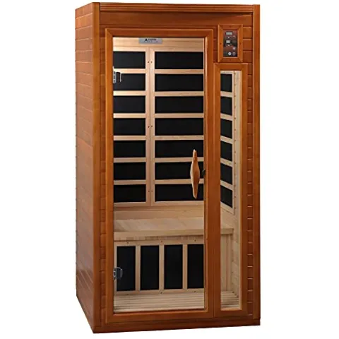 Dynamic Barcelona 1-2 Person Hemlock Wood Low EMF FAR Infrared Sauna Dark Honey Stain